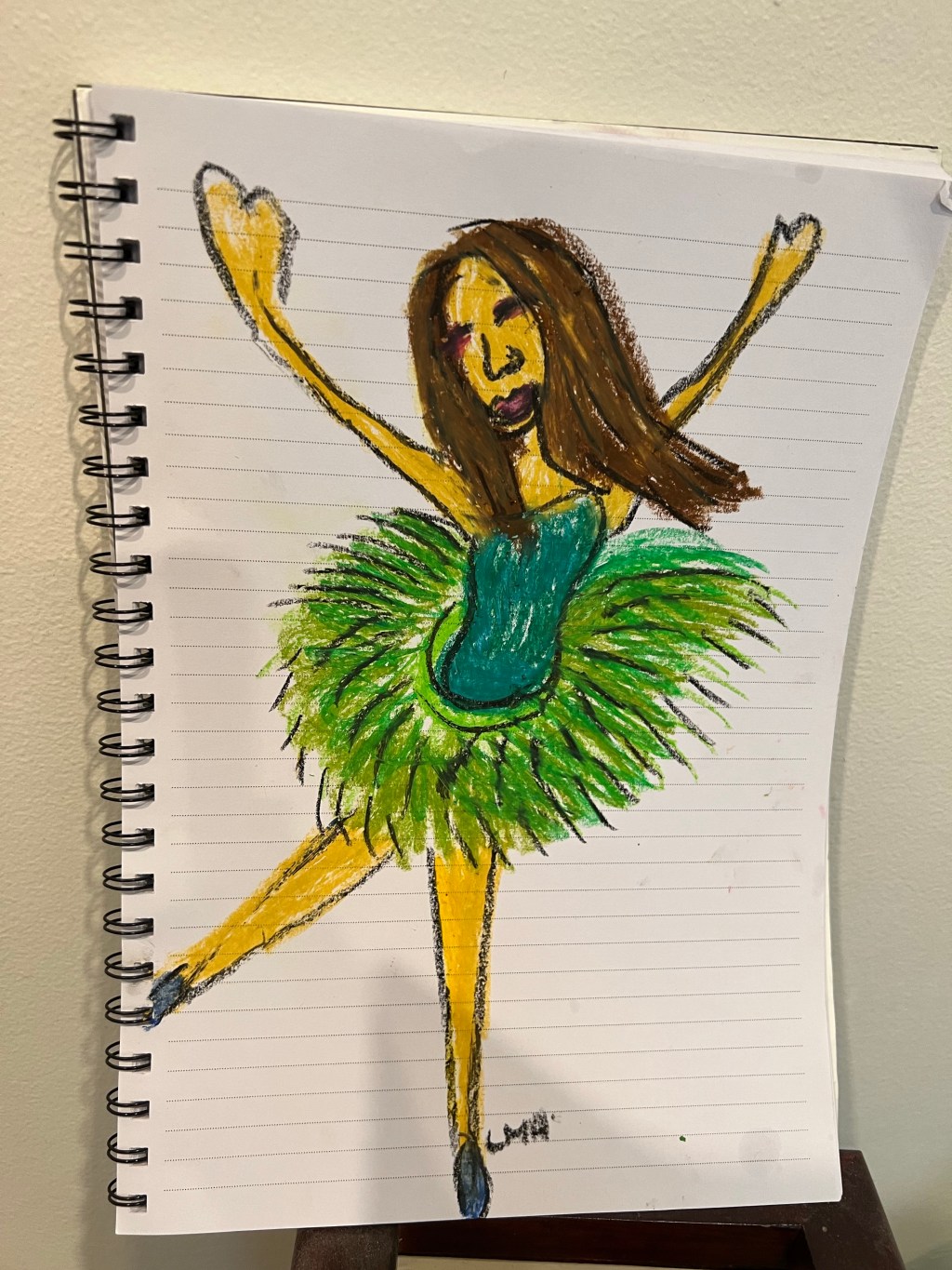 Sketch: green dancer in&nbsp;motion